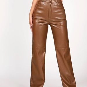 Brown pleather pants